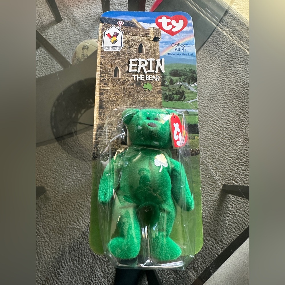 NEW Sealed Erin the Bear‎ Teenie Beanie Baby Limited Edition McDonald's 1999 Ty
